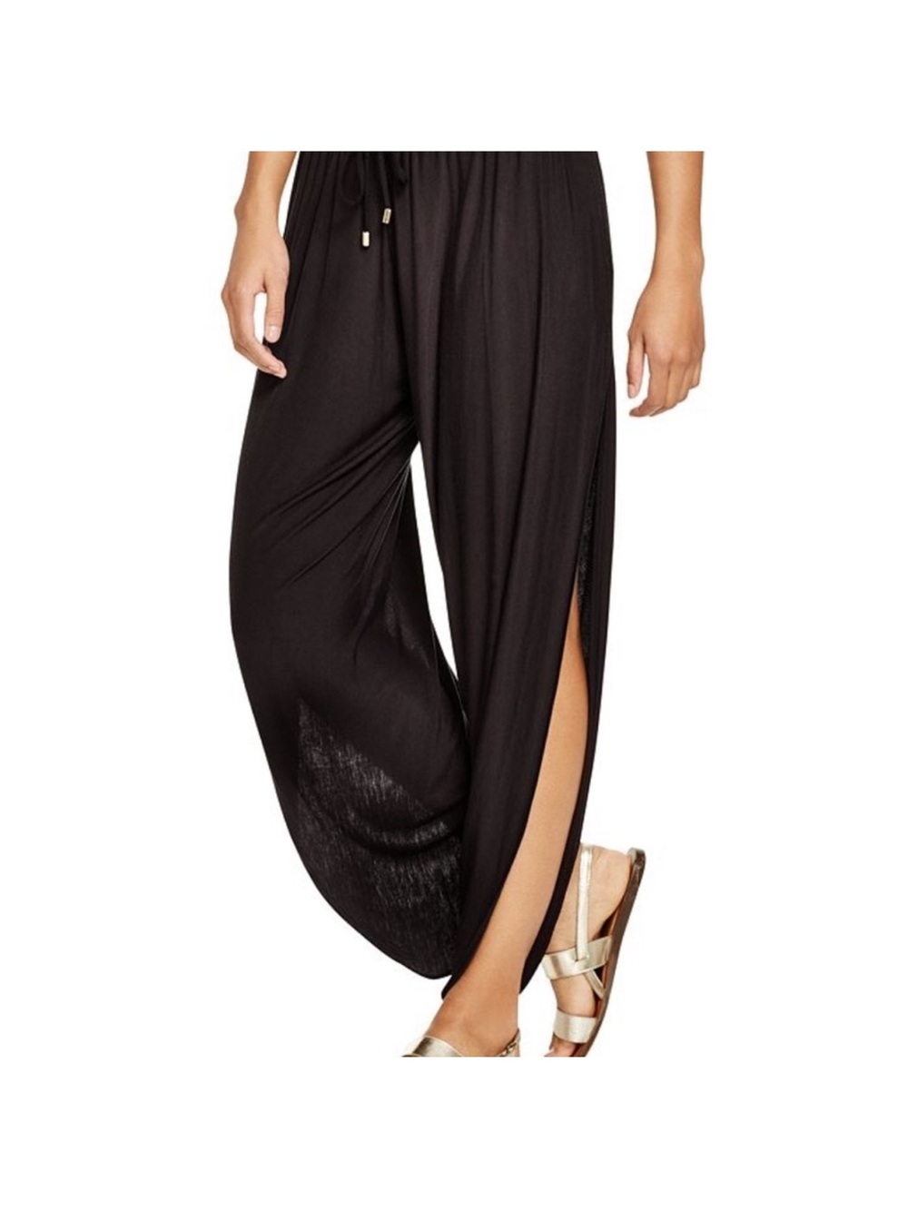 Laundry By Shelli Segal Black Split-Side Drawstring Joggers